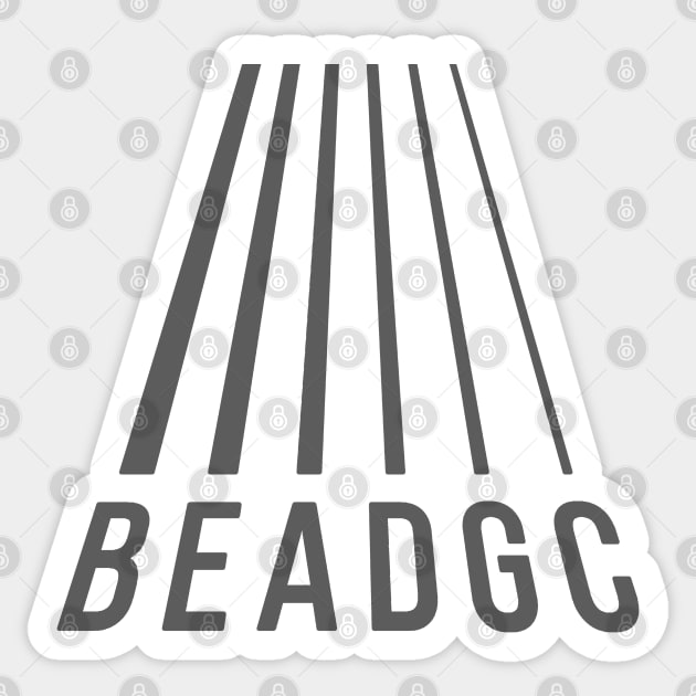 Bass Player Gift - BEADGC 6 String Bass Guitar Perspective Sticker by Elsie Bee Designs